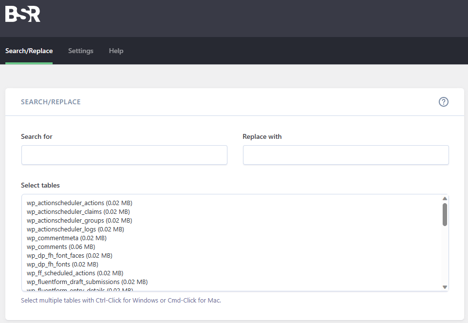 Screenshot of better search and replace plugin