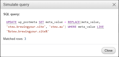 Simulating a query in phpMyAdmin