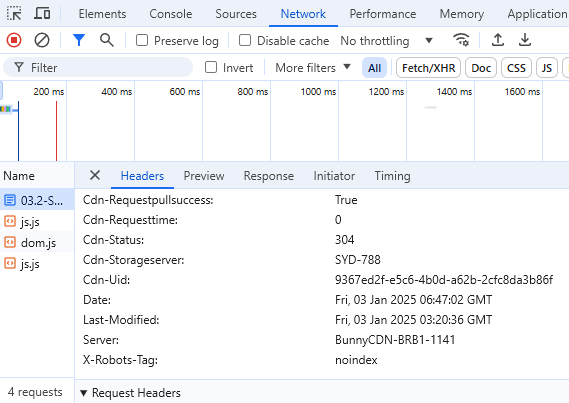 Response header chrome browser developer tools